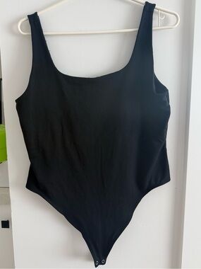 Good American Black One-Piece Bodysuit